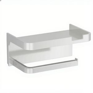 Nurm Wall-Mounted Bathroom Tissue Holder Punch-free Plastic Household Storage Rack Supplies