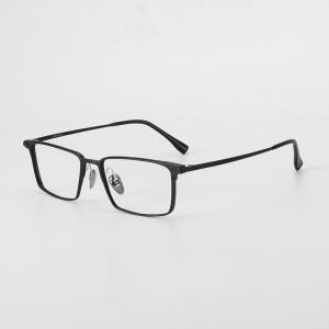 FIRADA Fashion Comfortable Glasses Vintage Square Pure Titanium Eyewear Business Prescription Eyeglasses Frame For Men 8003-C