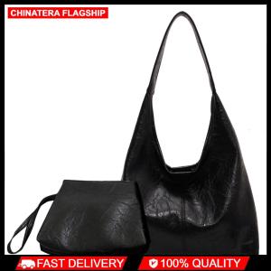 Women Leather Shoulder Bag Versatile Hobo Bag and Clutch 2pcs Shoulder Bag and Handbag Set Satchel Hobo Bag Shopping Bag