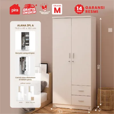 PIRA METROPOLIS - ALANA 2PL Lemari Pakaian 2 Pintu