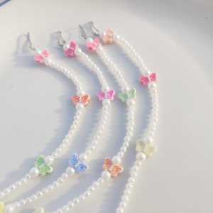 handmade mask strap anak-anak dan dewasa putih polos multi kupu-kupu & bunga warna warni