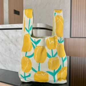 Yoibeauty - Tas Rajut Hampers Ulang Tahun Korean Style Simple Knit Totebag Tas Tangan Wanita Casual Bahan Rajut Tebal