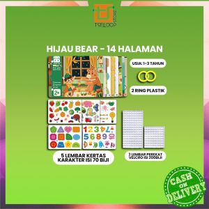 OFM-M380 Buku Aktivitas Bayi Lucu DIY Quiet Busy Book dan Velcro 14 30 Halaman / Mainan Buku Edukasi