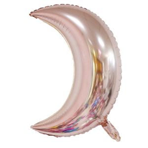 Balon Foil Bentuk Bulan Sabit Half Moon JUMBO satuan murah rosegold gold silver biru Pink