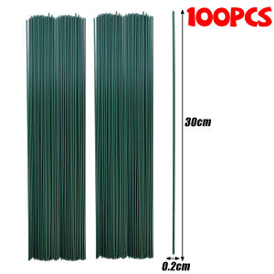 100/50Pcs Artificial Flower Stem Wire Flower Pole Rod for Diy Chenille Stems Stick Flower Arrangement Simulation Decor Supplies