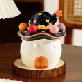 EDDY SONG Magic House Shape Stainless Steel Fruit Fork Set Anti-scald Ceramic Salad Fork Creative Rustproof Dessert Cake Fork Home Decor. 
