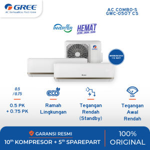 GREE AC Combo Split - Inverter - GWC-0507CS(S) - Putih (2 INDOOR 1/2 PK + 3/4 PK & 1 OUTDOOR)