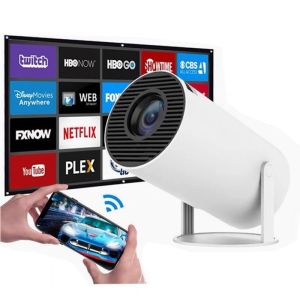 Mini Projector Pro to mobile phones / tabletsWireless Projector Max Version 1080P/4K HD with Auto Correction for Smartphones with Wi-Fi and Bluetooth Built-in App