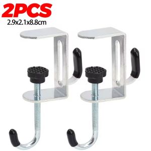 2Pcs Table Side Adjustable Hooks No Punch Detachable Bag Hanger Student Backpack Storage Hanging Hook For Home Office Organizer