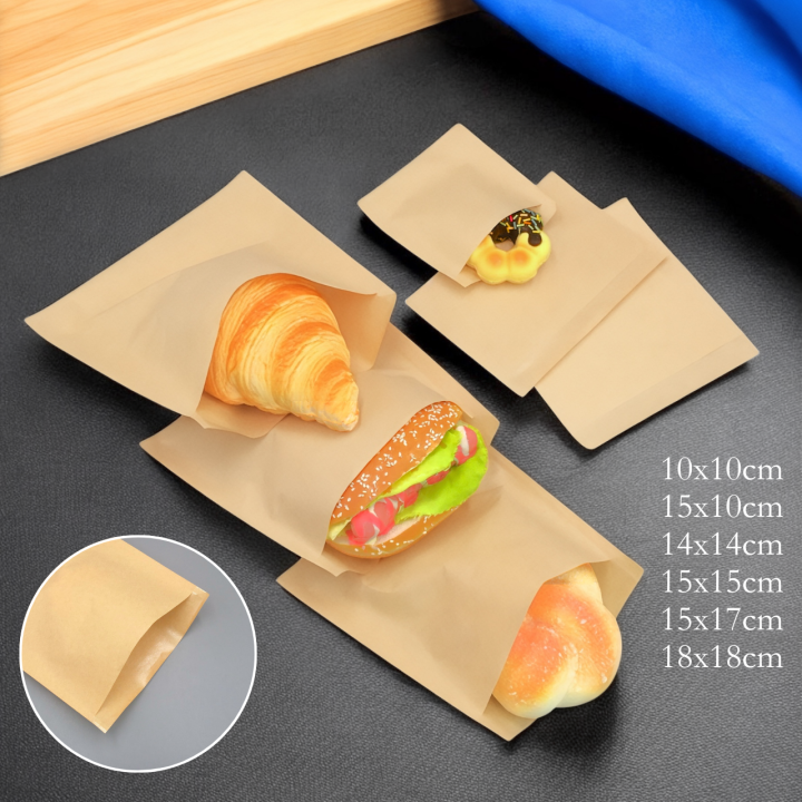 Kraft Paper Pouch Single Mouth Wax Paper Bags Natural Kraft Brown