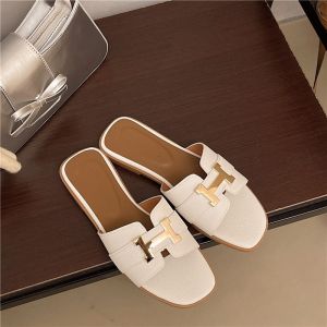 [Free Shipping] Womens Summer Fashionable Outdoor Slippers 2026 Spring Flat Square-Toed Sandals for Vacation and Beach Wear