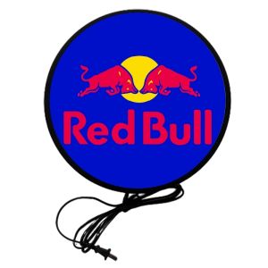 ป้ายกระทิงแดง red bull ป้ายไฟLED ป้ายเครื่องดื่ม ป้ายไฟ ป้ายโฆษณา ด้านเดียวหน้าเรียบ ป้ายตกแต่งร้าน ตู้ไฟ เส้นผ่านศูนย์กลาง30-40 ซม.