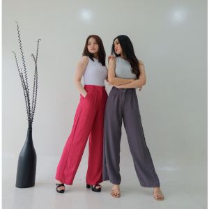CELANA KULOT CRINKLE BAHAN FLOWLY JATUH CELANA KANTOR CELANA HIGHWAIST KULOT