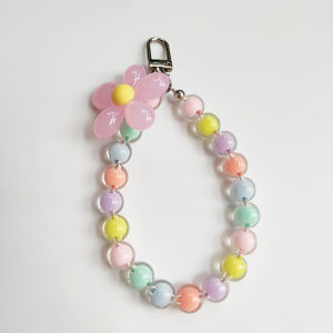 ZAY Pastoral Bunga Manik-manik Rantai Gantungan Hp / Strap Hp / Lanyard for Phone / Ganci Manik Serbaguna Transparan Permen Ponsel Case Earphone Case Tas Liontin