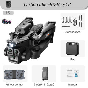 Carbon Fibre 8K HD K10 MAX Drone Three Camera Professional Obstacle Avoid Aerial Photography Optical Flow Brushless Quadcopter DRONES