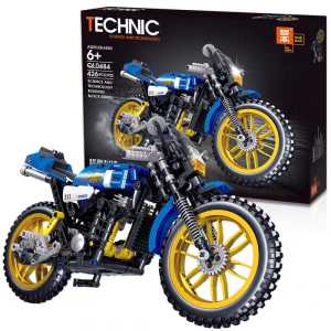 LEGO ZHEGAO Technic Blue Motorcycle Building Blocks Science And Technology