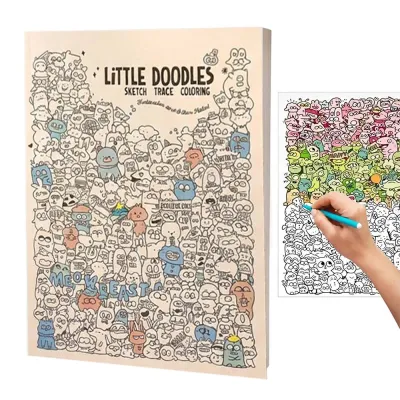 【Ready Stock】Doodle Art Adult Coloring Book Aesthetic Mindfulness Activity Cute Doodle Coloring