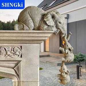 SHNGki Nhựa trang trí thủ công 3-mảnh thực tế Voi Mẹ treo 2-em bé figur