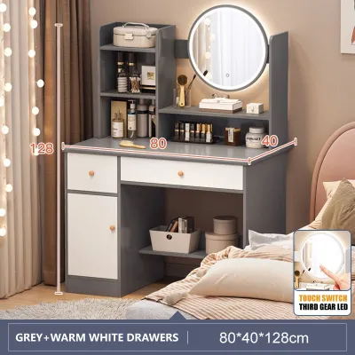 Bewell Dressing Table Bedroom Vanity Table Minimalist Modern Dressing Table Organizer Integrated Small Table
