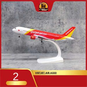 Mô hình máy bay Vietjet Air Airbus A320 18cm chất liệu kim loại bền đẹp