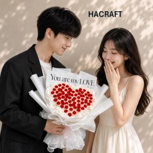 Làm sẵn + Đèn Túi Thiệp - Bó hoa hồng vĩnh cửu 35*42cm hoa quà tặng sinh nhật 20 tháng 10 14 tháng 28 tháng 3 - S1252