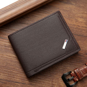 Fashionable Horizontal Men Business Foldable PU Wallets Coin Purses Credit ID Cards Holders Bifold High Capacity Bags