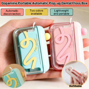 Portable Automatic Pop-up Dental Floss Box Refillable Dental Floss Stick Dispenser  Floss Plastic Toothpicks Box Storage Box