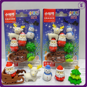 Christmas Theme 3D Santa Design Detachable Re-assembly Eraser Cute Stationery