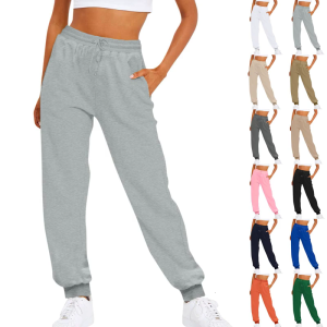 Womens winter new loose casual sports elastic sweatpants