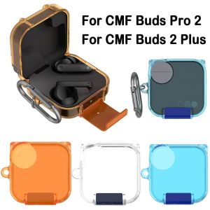 WCYC TPU Earphone Protective Case Transparent Security Lock Clear Cover Durable Shockproof Headphone Protector for CMF Buds Pro 2/Buds 2 Plus Earphone Accessories