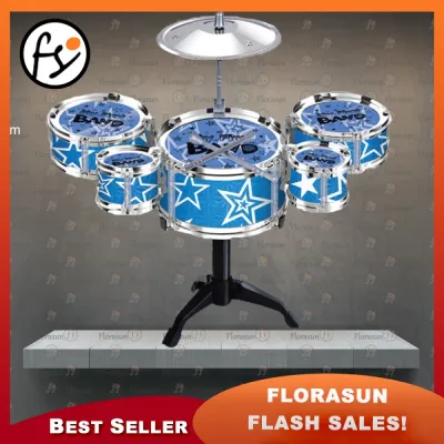 Trendy Jazz Mini Children 5 Drums Set Kids Play Music Toy Cultivate Character [Florasun]