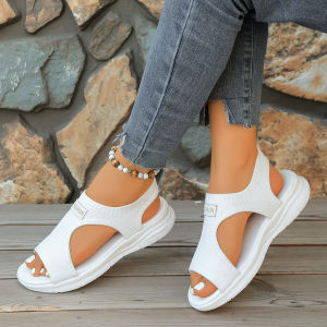 Free Shipping Plus-Size Thick-Soled Sandals For Women 2026 Summer New Style Fashionable And Casual Slip-On Sandals