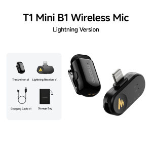 Maono T1 mini Wireless Lavalier Microphone AI Noise Cancelling Microphone Mini Mic with Maono Link App and 4 Levels Noise Reduction for Smart PhoneVloggingLive Streaming
