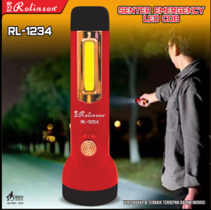 Senter Emergency LED COB 10 WATT Mini Rolinson RL-1234 Cahaya PUTIH USB Charging