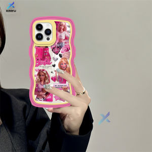 (Lokal Ready) Xinyu Casing hp Vivo Y16 Y17s Y36 Y27 Y15s Y15A Y12S Y12A Y02 Y01 Y02S Y22 Y22s Y35 Y21T Y21A Y21S Y33S Y12 Y12i Vivo V25e V27e Y15 Y17 Y11 Y20S Y91C Y19 Y30 Y50 Y53s S1 Pro Penutup Casing Ponsel TPU Tepi Gelombang Barbie mencolok
