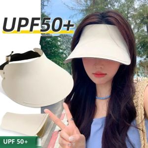 GENENIC Foldable Seamless Visor Cap Large Brim Breathable Sunscreen Empty Top Cap Sun Protection Quick Dry Women Sun Hat Girl