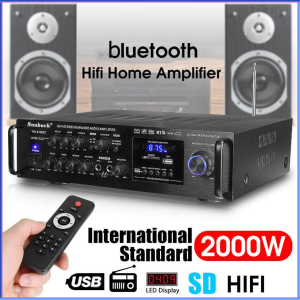 PENGIRIMAN CEPAT Sunbuck Bluetooth EQ Audio Amplifier Home Theater FM 2000W TAV 6188BT / amplifier bluetooth power 2000 w sunbuck karaoke rumahan super bass lengkap / ampli karaoke lengkap murah bluetooth full bass rumah rumahan