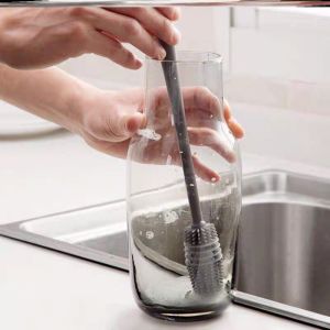 Sikat Pembersih Botol Gagang Panjang Sikat Gelas Botol Bahan Silikon Serbaguna