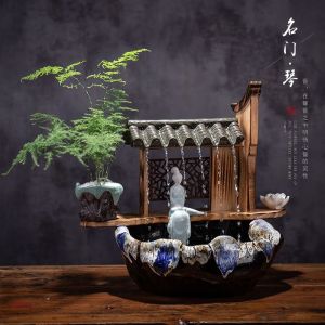 Home Decoration Items Water Fountain Water Fountain Indoor Feng Shui New Chinese Zen Flowing Water Ornaments Humidifying Fountain Home Decoration Items Water Fountain Desktop Home Decoration Items