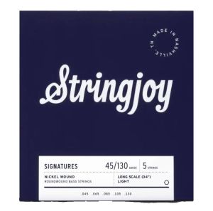 Stringjoy Signatures สายกีตาร์เบส 5 สาย แบบนิกเกิล Long Scale 45 - 130 US Made