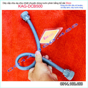 Dây cấp cao cấp mềm chịu áp KAG-DCB500 ren trong D21 dài 50cm Dây dẫn nước bố tán thau bọc nhựa máy nước nóng không gỉ séc chuyên dùng vùng biển