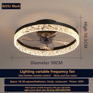 [SG Stock]Ceiling Fan Light Variable Frequency Fan Ceiling Lamp Invisible Fan Chandelier Ceiling Fan Lamp Restaurant RC Ceiling Fan Lamp Nordic 220V