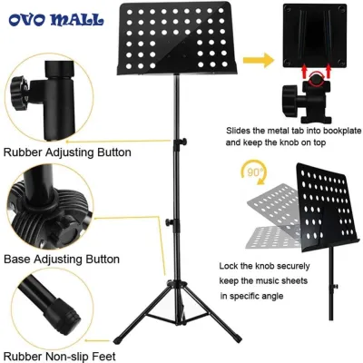 Conductor Stand Music Stand Foldable Professional Height Adjustable Music Sheet Book Holder