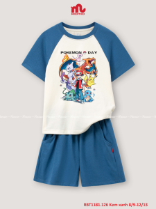 Bộ Cotton Bé Trai Riomio Vải 100% Cotton 4 Chiều Thiết Kế Zaclang Khỏe Khoắn In Hình Sắc Nét Kem Xanh Trắng Ghi Size 8/9–12/13 (30–50kg) RBT1181