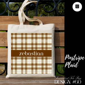 PERSONALIZED PINSTRIPE PLAID TOTE BAG (LIMITED EDITION)