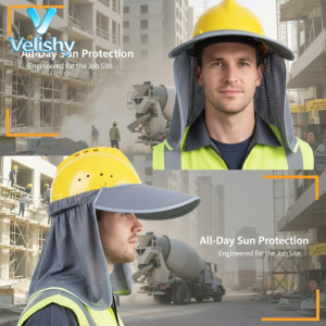 【W】Summer Sun Shade Safety Hard Hat Neck Shield Helmet Sun Shade Reflective Stripe Cap Cover For Construction Workers