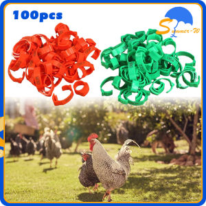 100pcs Cincin Kaki Ayam Gelang Kaki Ayam Tanda Unggas Gesper Nomor 001-100 (Merah/Hijau)