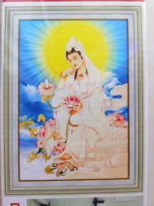 Tranh Đính Đá Phật Quan Âm tự tại (về tự đính) DF2288