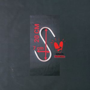 Besi leter s hook jumbo kapasitas berat 250 kg besi beton 10 SNI gantungan daging sapi