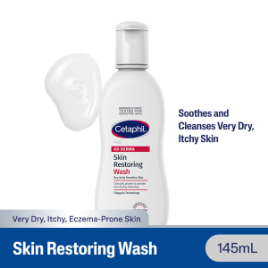 Cetaphil Pro Ad Derma Skin Restoring Wash 145ml | For Eczema-Prone Skin | Atopic Dermatitis | Hypoallergenic | Restores Skins Moisture Barrier | Suitable for All Ages